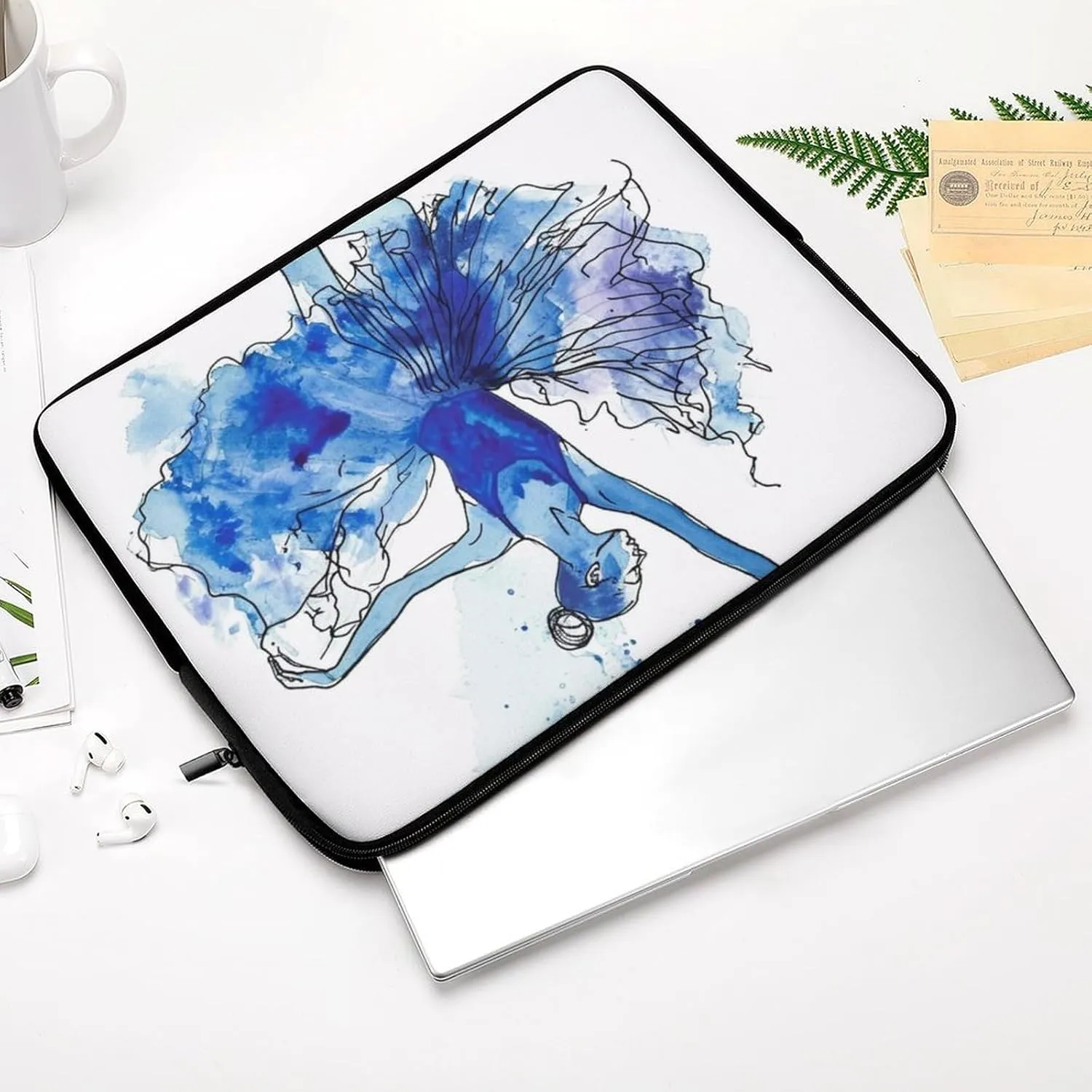 Ink Ballet Dancer Laptop Sleeve 13/15 Inch Briefcase Cover Shockproof Protective Case Handbags Portable Laptop Bag