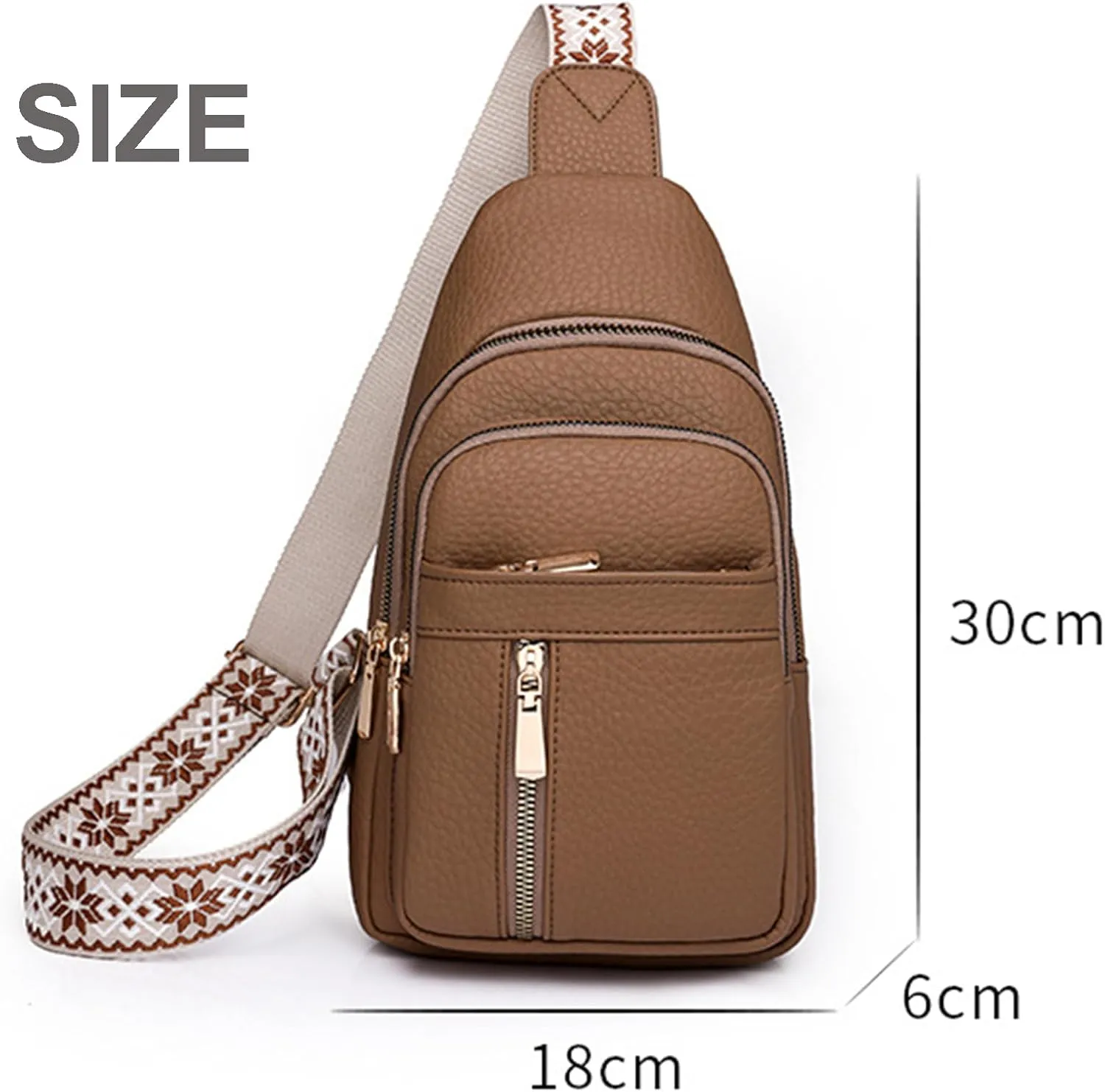 Interprek Crossbody Bag, Respectivelk Crossbody Leather Bags for Women, Adjustable Strap for Travel