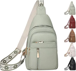 Interprek Crossbody Bag, Respectivelk Crossbody Leather Bags for Women, Adjustable Strap for Travel