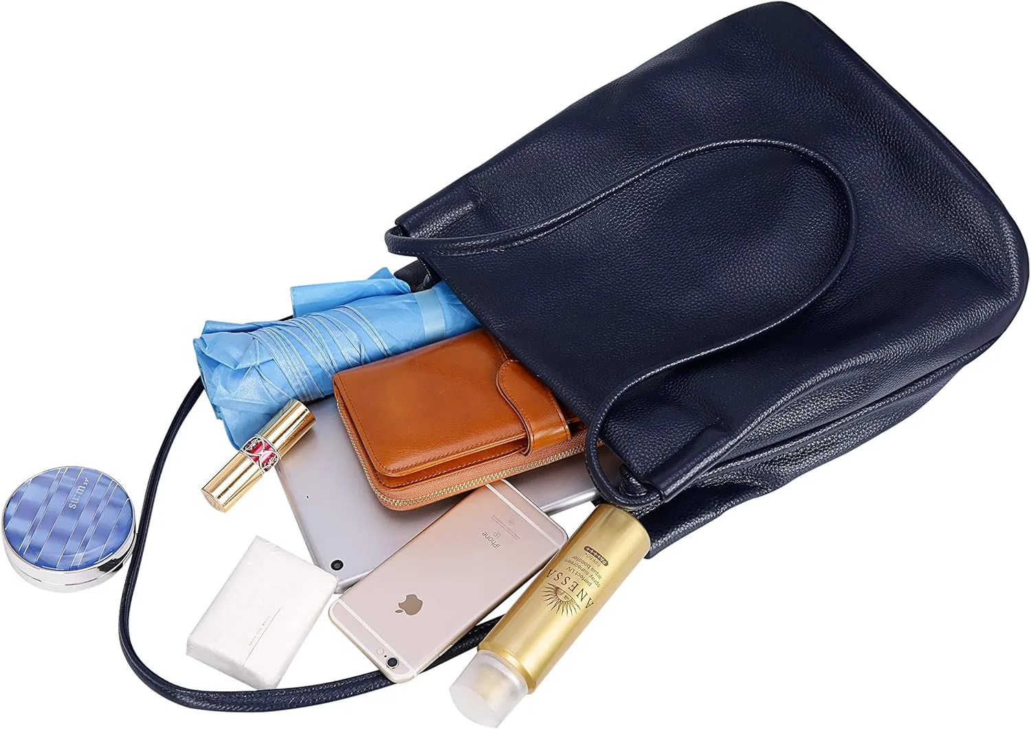 Iswee Genuine Leather Tote Bucket Bags Hobo Shoulder Bags Purse and Handbags for Women Trendy