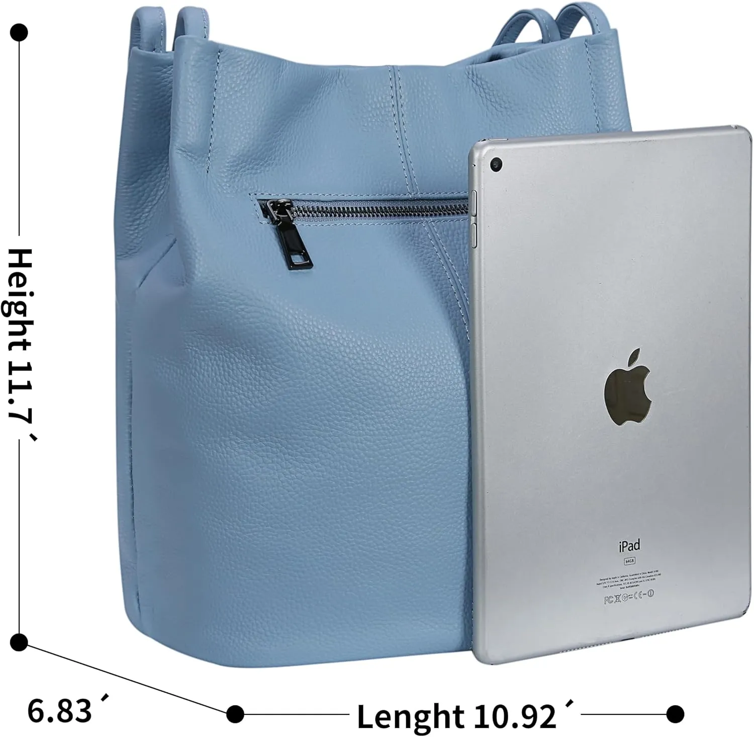 Iswee Genuine Leather Tote Bucket Bags Hobo Shoulder Bags Purse and Handbags for Women Trendy
