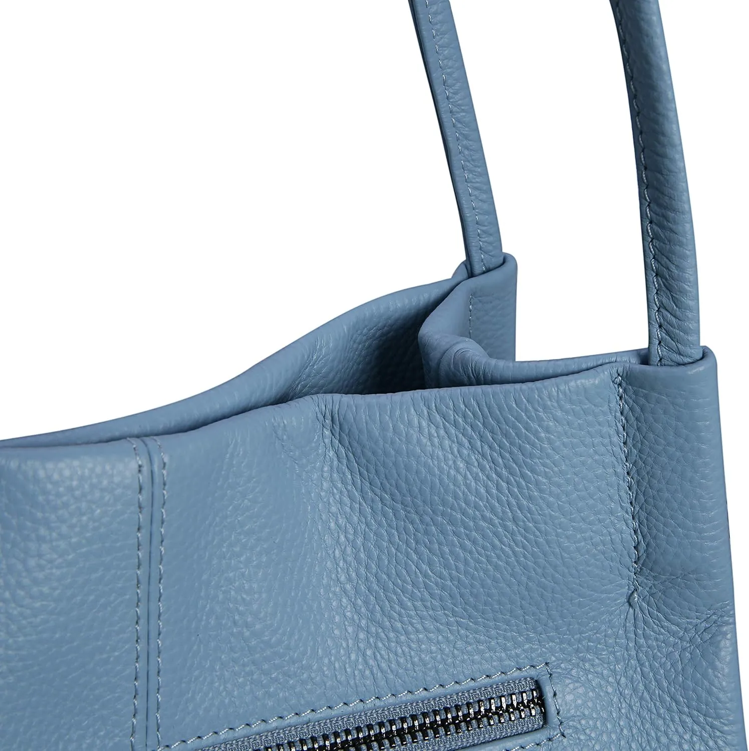 Iswee Genuine Leather Tote Bucket Bags Hobo Shoulder Bags Purse and Handbags for Women Trendy