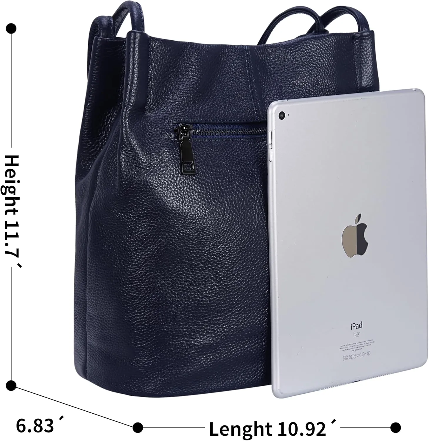 Iswee Genuine Leather Tote Bucket Bags Hobo Shoulder Bags Purse and Handbags for Women Trendy