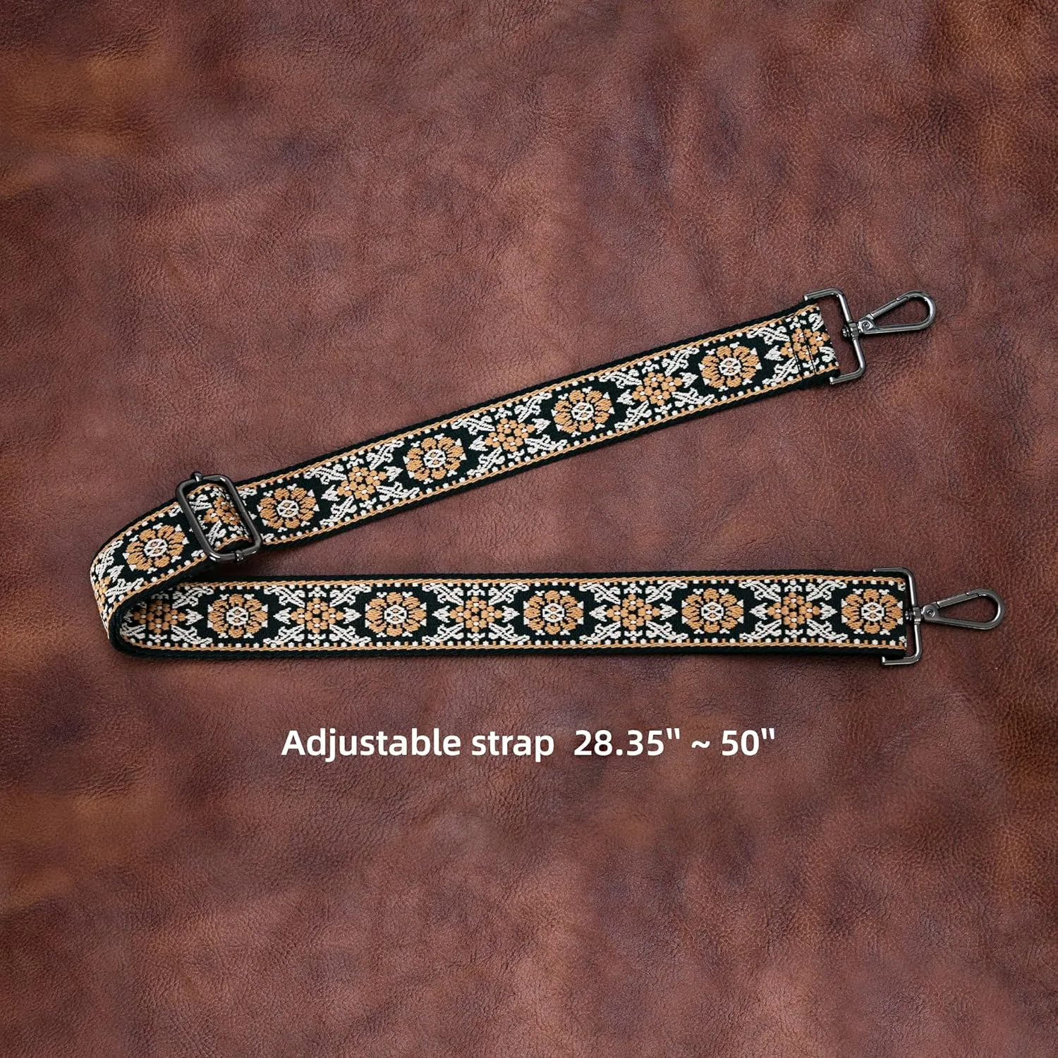 Iswee Wide Purse Straps Replacement Crossbody，Shoulder Bag Strap，Boho Guitar Purse Strap，Adjustable Replacement Strap