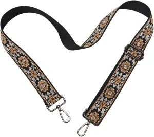 Iswee Wide Purse Straps Replacement Crossbody，Shoulder Bag Strap，Boho Guitar Purse Strap，Adjustable Replacement Strap