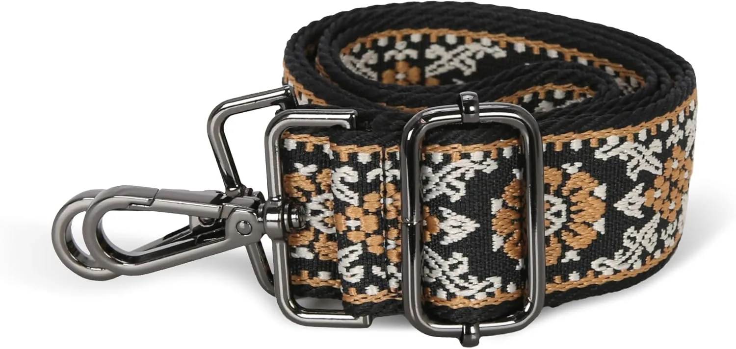 Iswee Wide Purse Straps Replacement Crossbody，Shoulder Bag Strap，Boho Guitar Purse Strap，Adjustable Replacement Strap