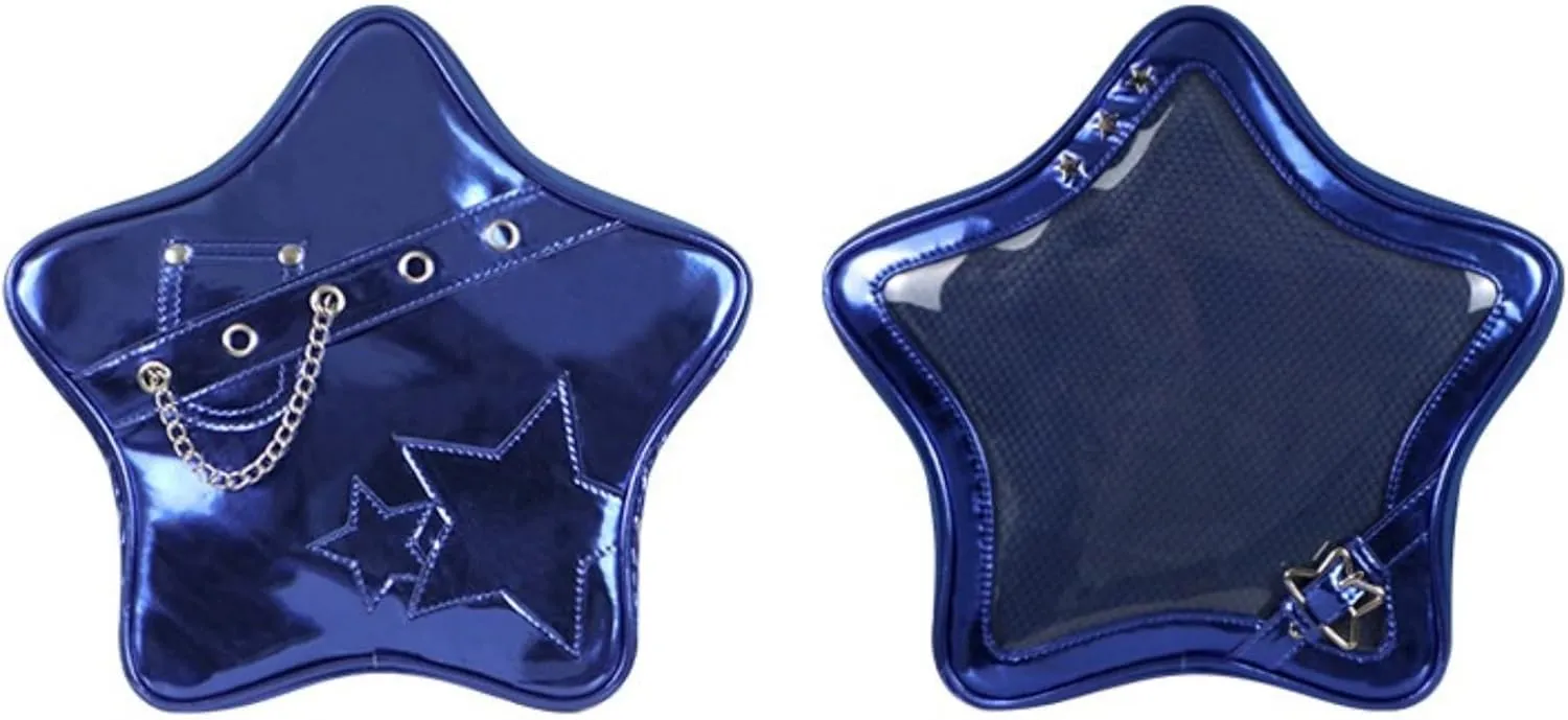 Ita Bag Star Pins Display Backpack with Insert Single Shoulder Bag Crossbody Bag Handbag and Purse for Women (PU blue 1)