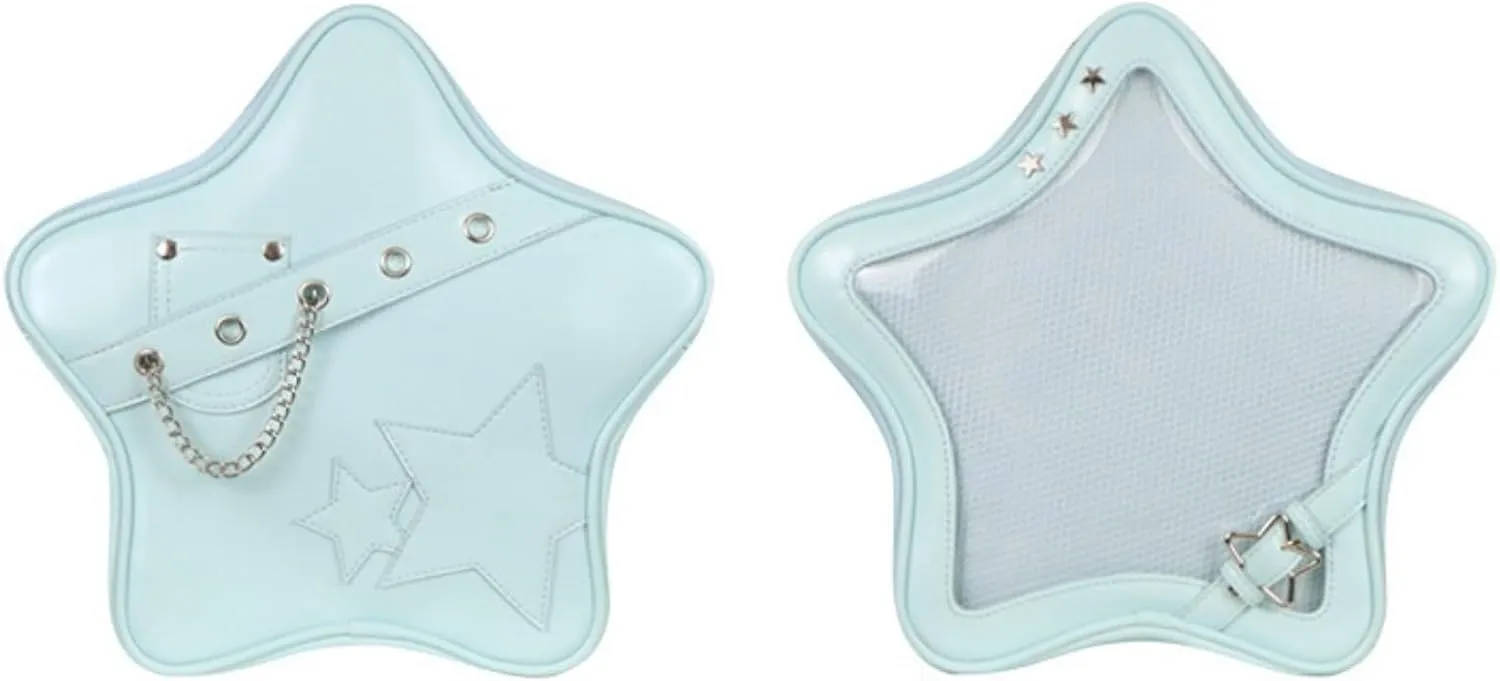 Ita Bag Star Pins Display Backpack with Insert Single Shoulder Bag Crossbody Bag Handbag and Purse for Women (PU blue 2)