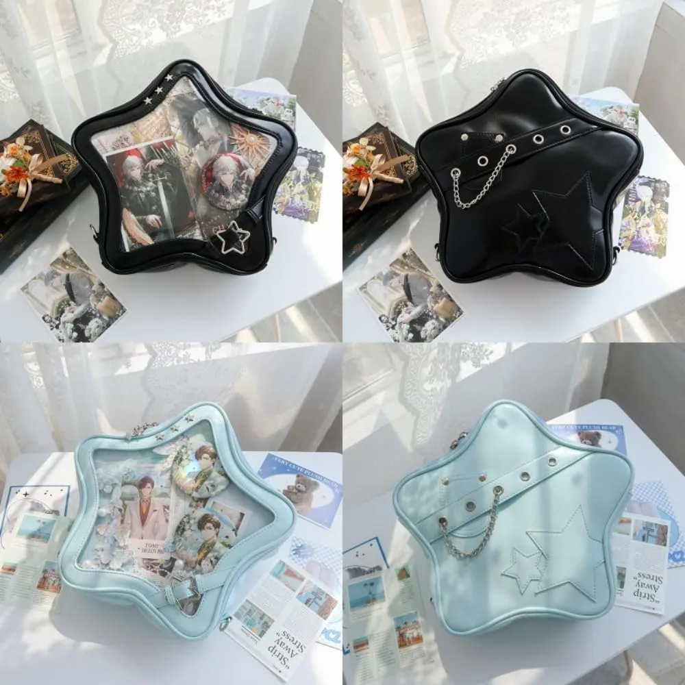 Ita Bag Star Pins Display Backpack with Insert Single Shoulder Bag Crossbody Bag Handbag and Purse for Women (PU blue 2)