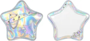 Ita Bag Star Pins Display Backpack with Insert Single Shoulder Bag Crossbody Bag Handbag and Purse for Women (PU laser silver)