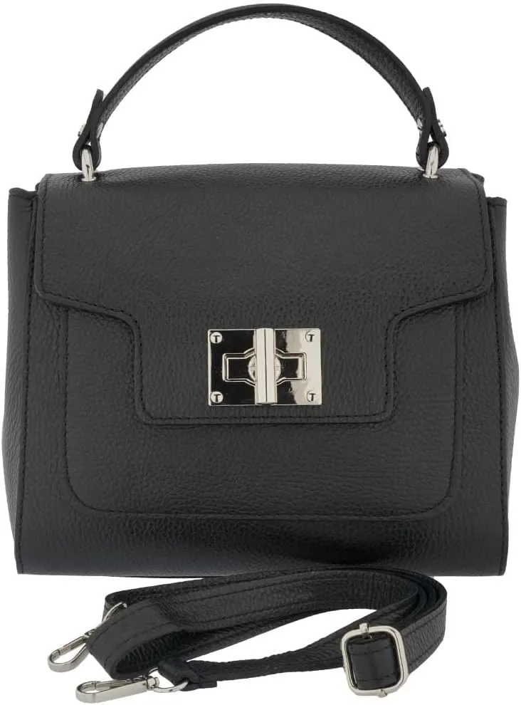 Italian Genuine Leather Satchel Top Handle Handbag Purse For Women