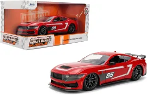 Jada Toys Bigtime Muscle 1:24 2024 Ford Mustang Dark Horse Die-cast Car – Opening Doors, Hood, Trunk, Rubber Tires(Glossy Red)