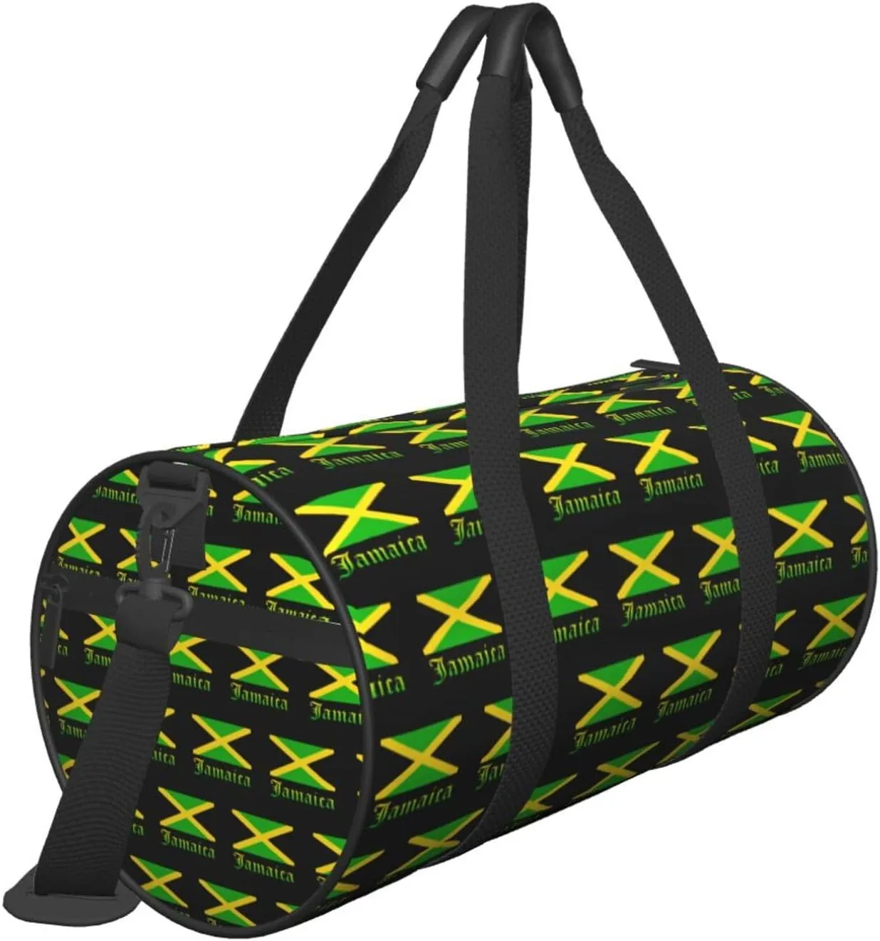 Jamaican Flag Round Travel Duffel Bag Large Capacity Gym Sports Bags for Hiking Vacation Trips