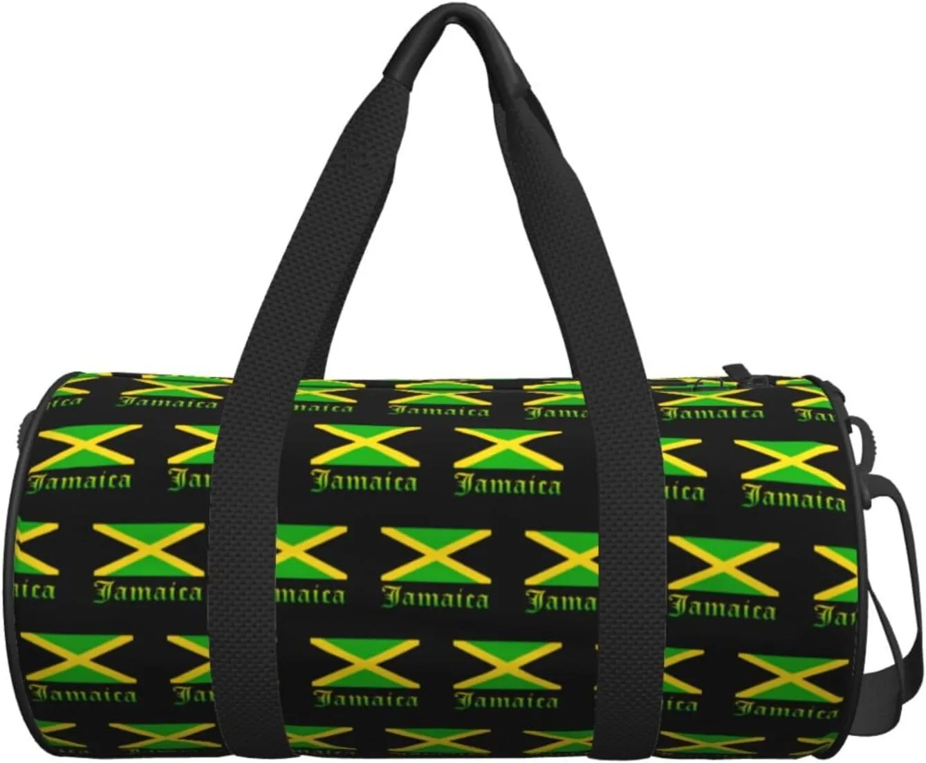 Jamaican Flag Round Travel Duffel Bag Large Capacity Gym Sports Bags for Hiking Vacation Trips