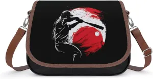 Japan Baseball JPN Batter Messenger Bag for Women PU Leather Crossbody Bags Shoulder Handbags Purse