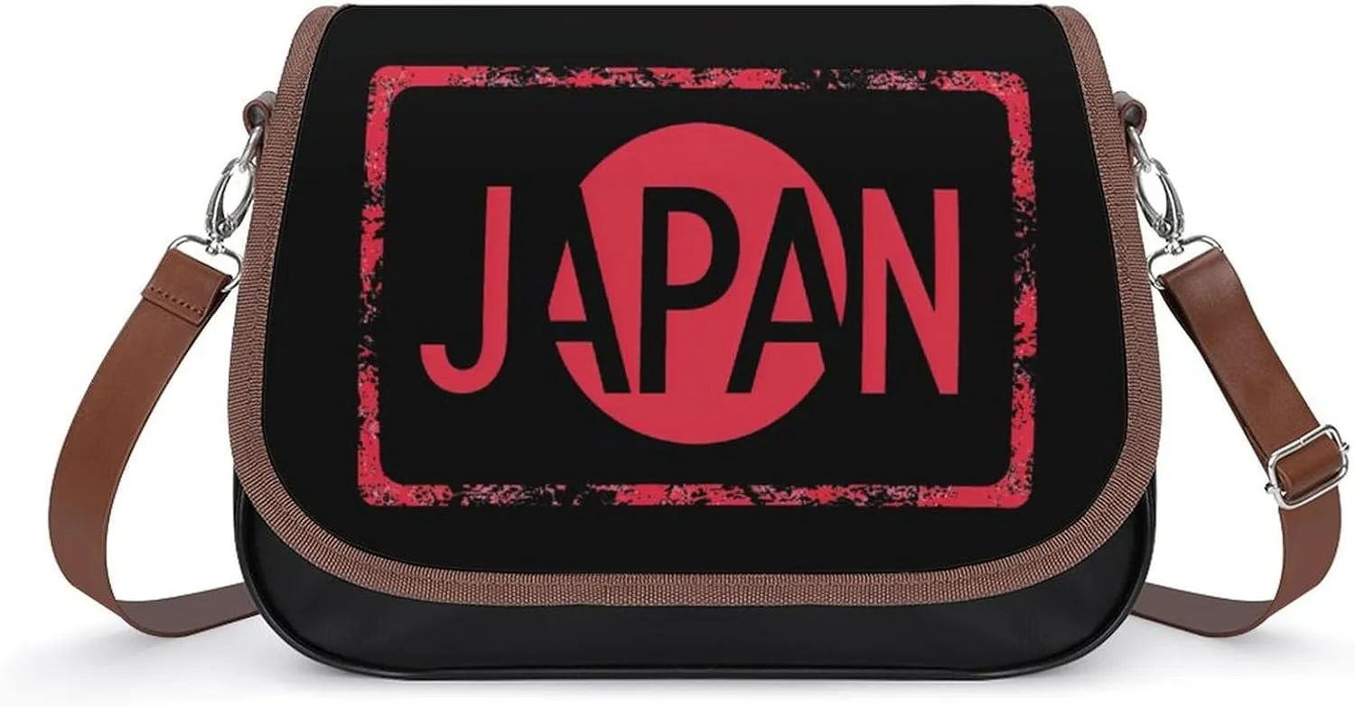 Japan Japanese Flag Messenger Bag for Women PU Leather Crossbody Bags Shoulder Handbags Purse