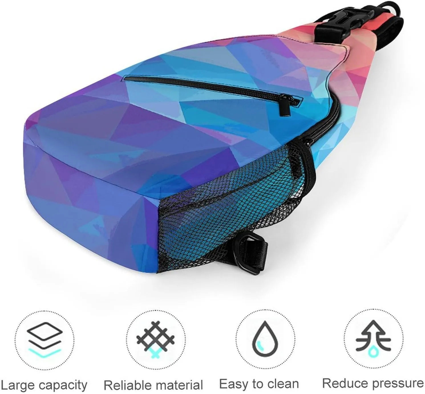 Japanese Sushi Shrimp Sling Bag Lightweight Crossbody Chest Pack Travel Shoulder Bag with Adjustable Strap