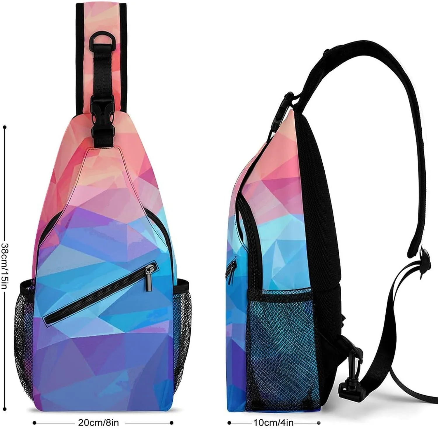 Japanese Sushi Shrimp Sling Bag Lightweight Crossbody Chest Pack Travel Shoulder Bag with Adjustable Strap