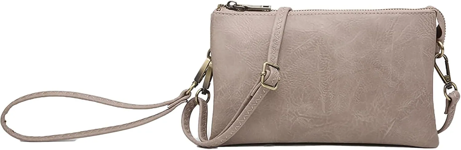 JEN & CO. Riley Small Crossbody Bags Vegan Leather Wristlet Wallets Clutch Purses Shoulder Handbag for Women