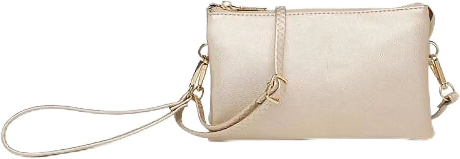 JEN & CO. Riley Small Crossbody Bags Vegan Leather Wristlet Wallets Clutch Purses Shoulder Handbag for Women
