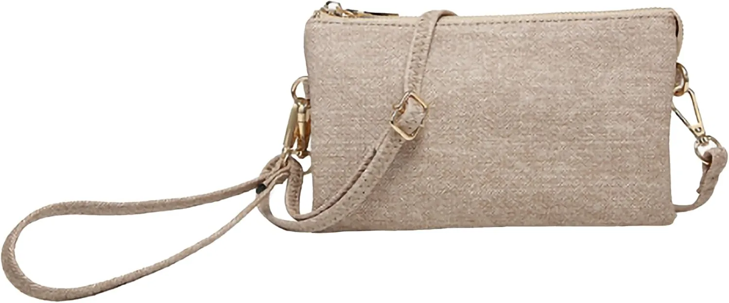 JEN & CO. Riley Small Crossbody Bags Vegan Leather Wristlet Wallets Clutch Purses Shoulder Handbag for Women