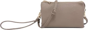 JEN & CO. Riley Small Crossbody Bags Vegan Leather Wristlet Wallets Clutch Purses Shoulder Handbag for Women