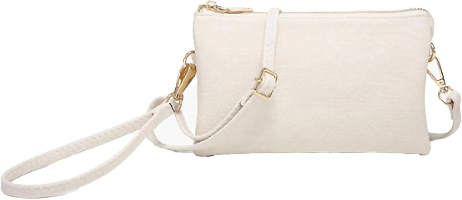 JEN & CO. Riley Small Crossbody Bags Vegan Leather Wristlet Wallets Clutch Purses Shoulder Handbag for Women