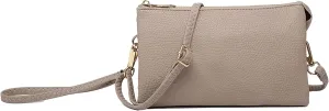 JEN & CO. Riley Small Crossbody Bags Vegan Leather Wristlet Wallets Clutch Purses Shoulder Handbag for Women