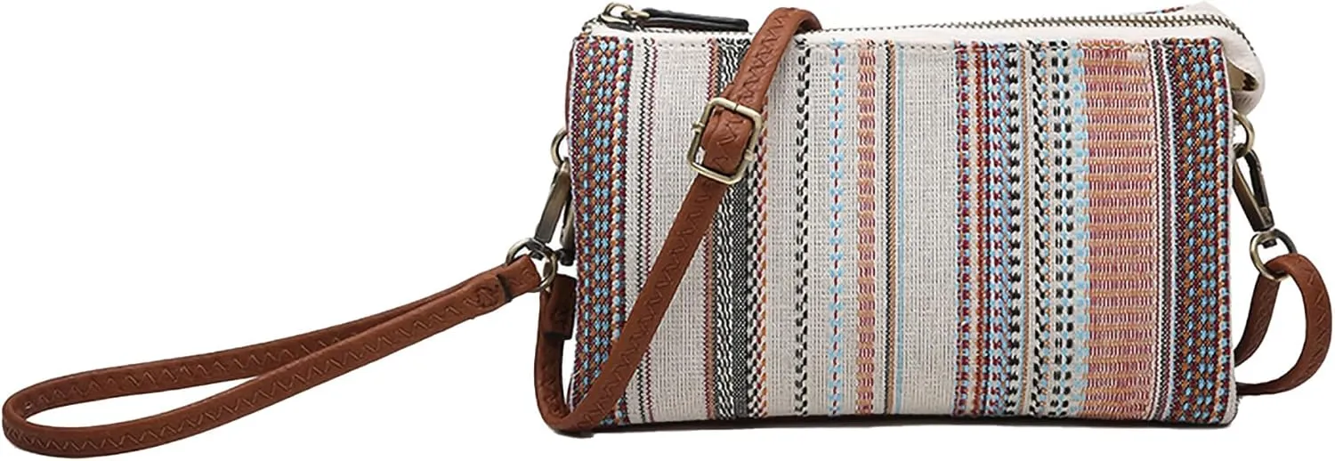 JEN & CO. Riley Small Crossbody Bags Vegan Leather Wristlet Wallets Clutch Purses Shoulder Handbag for Women