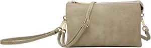 JEN & CO. Riley Small Crossbody Bags Vegan Leather Wristlet Wallets Clutch Purses Shoulder Handbag for Women
