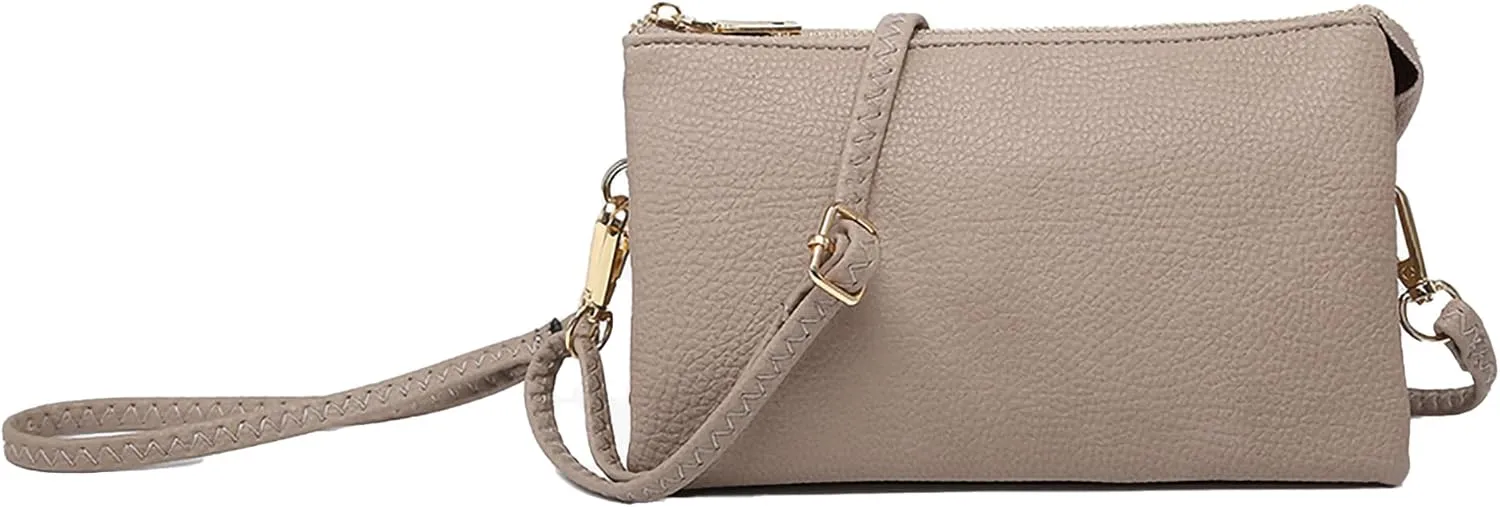 JEN & CO. Riley Small Crossbody Bags Vegan Leather Wristlet Wallets Clutch Purses Shoulder Handbag for Women
