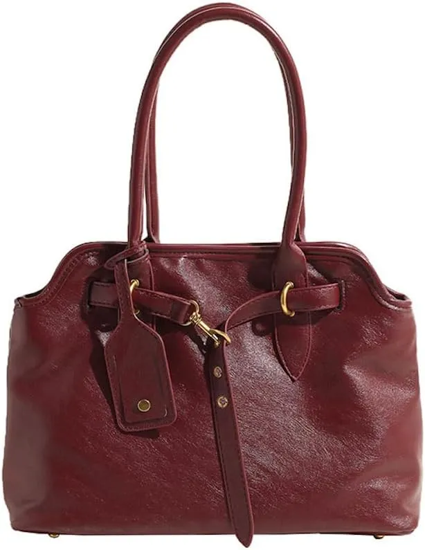 JHTPSLR Vegan Leather Tote Bag for Women Large Vintage Leather Tote Bags Y2k Bags Handbag Work Travel Bags