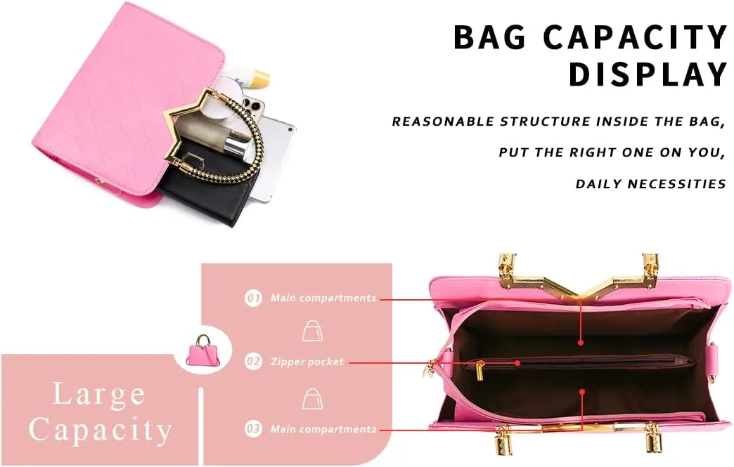 JHVYF Purses for Women Fashion Handbag Ladies Satchel Bags PU Leather Top Handle Shoulder Tote Bags
