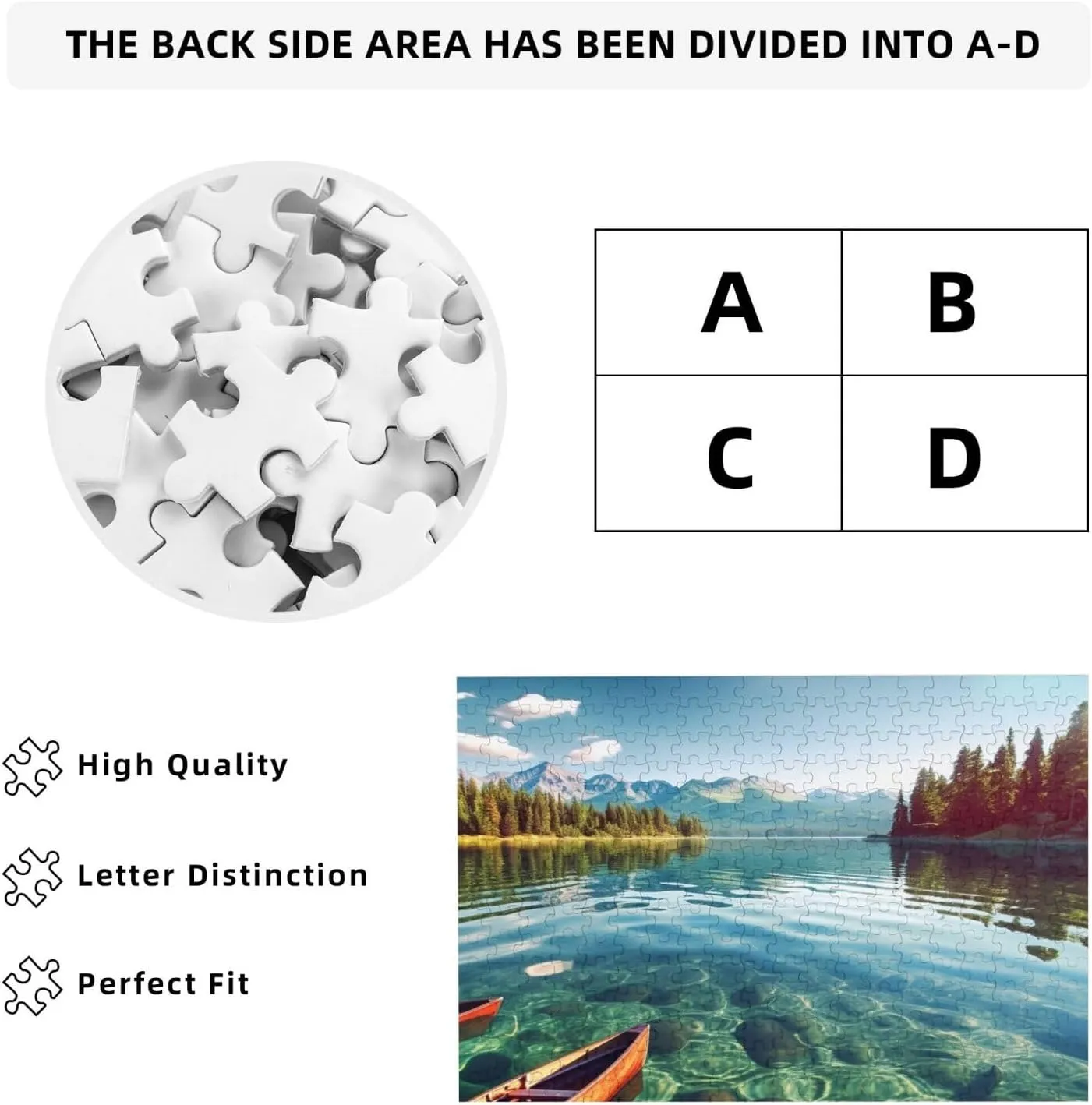 Jigsaw Puzzle Personalized 300 Pieces Puzzles with Storage Bag Clear Lake Water Photos Puzzles Wooden Home Decor Wall Art Custom Picture Puzzle Gift for Wedding Birthday Couple Lovers 10.2"x15"