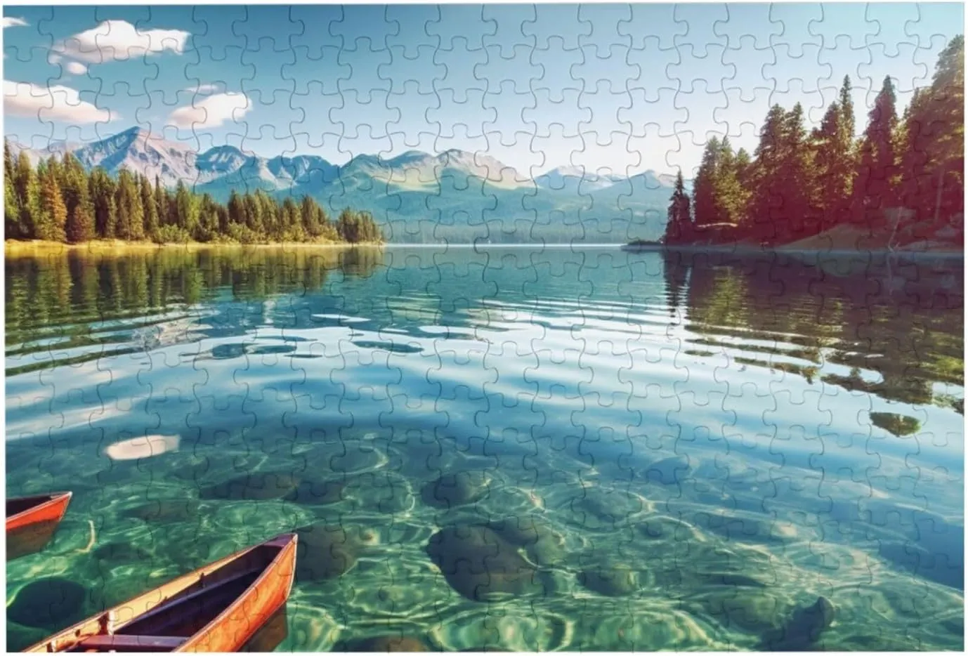 Jigsaw Puzzle Personalized 300 Pieces Puzzles with Storage Bag Clear Lake Water Photos Puzzles Wooden Home Decor Wall Art Custom Picture Puzzle Gift for Wedding Birthday Couple Lovers 10.2"x15"