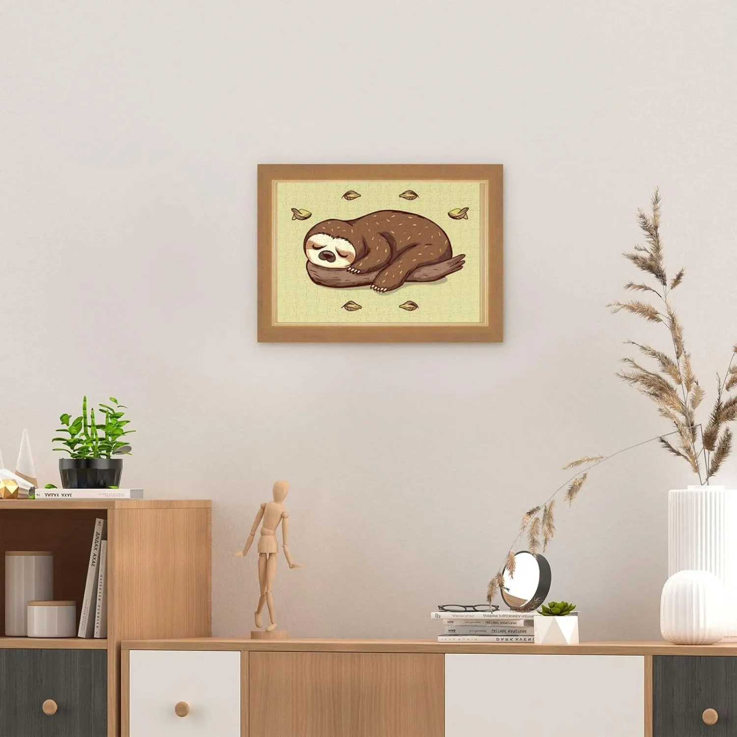 Jigsaw Puzzle Personalized 300 Pieces Puzzles with Storage Bag Sleep Sloth Photos Puzzles Wooden Home Decor Wall Art Custom Picture Puzzle Gift for Wedding Birthday Couple Lovers 10.2"x15"