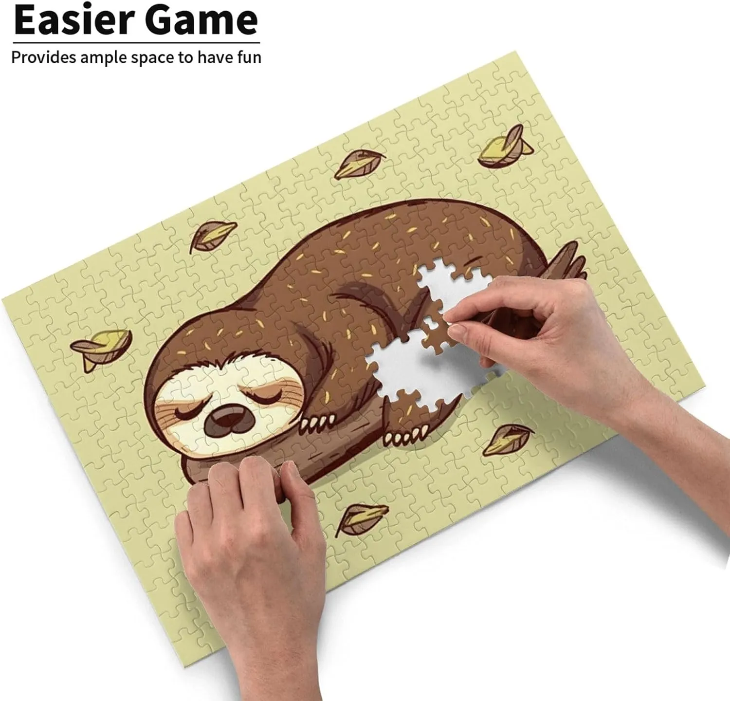 Jigsaw Puzzle Personalized 300 Pieces Puzzles with Storage Bag Sleep Sloth Photos Puzzles Wooden Home Decor Wall Art Custom Picture Puzzle Gift for Wedding Birthday Couple Lovers 10.2"x15"
