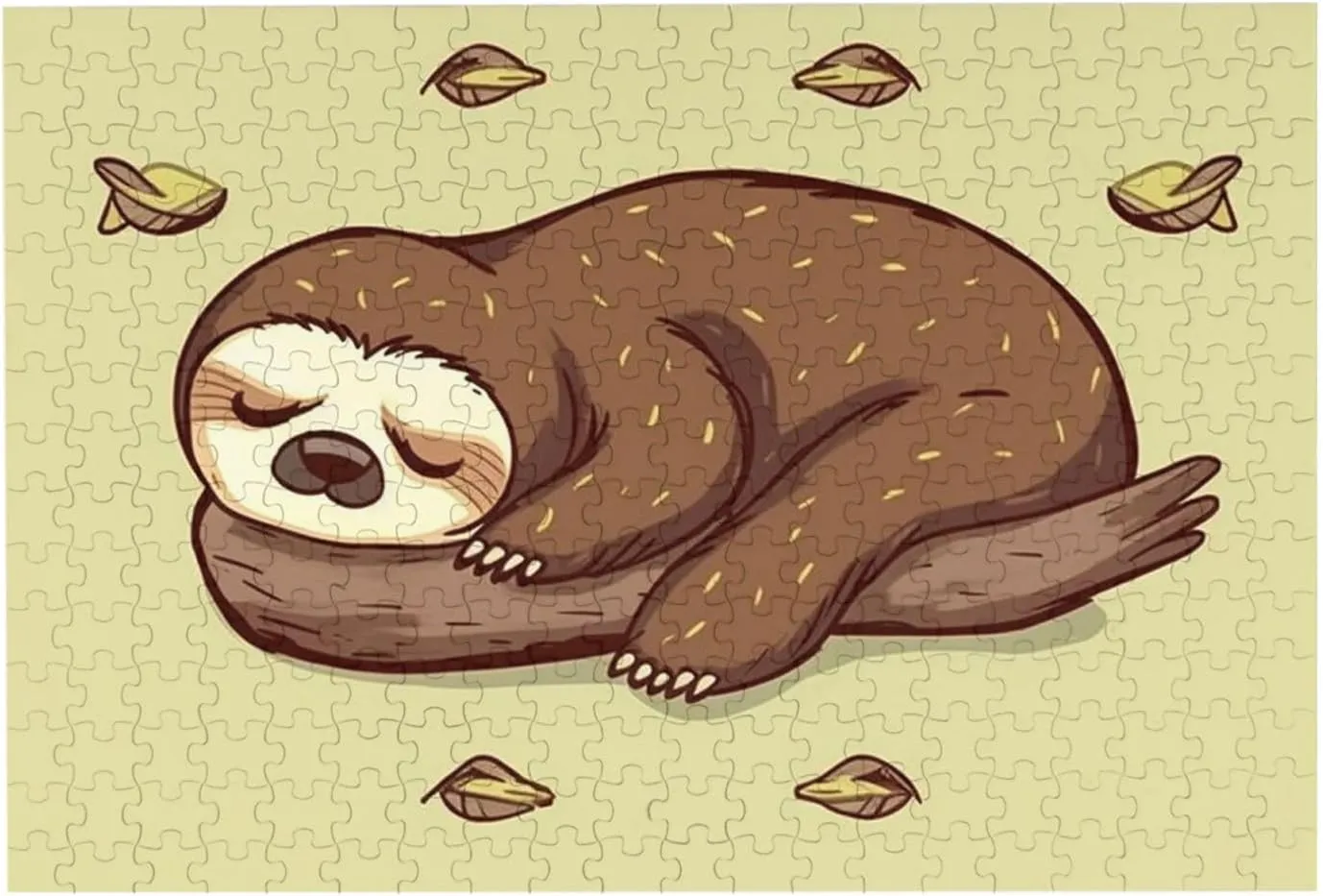 Jigsaw Puzzle Personalized 300 Pieces Puzzles with Storage Bag Sleep Sloth Photos Puzzles Wooden Home Decor Wall Art Custom Picture Puzzle Gift for Wedding Birthday Couple Lovers 10.2"x15"