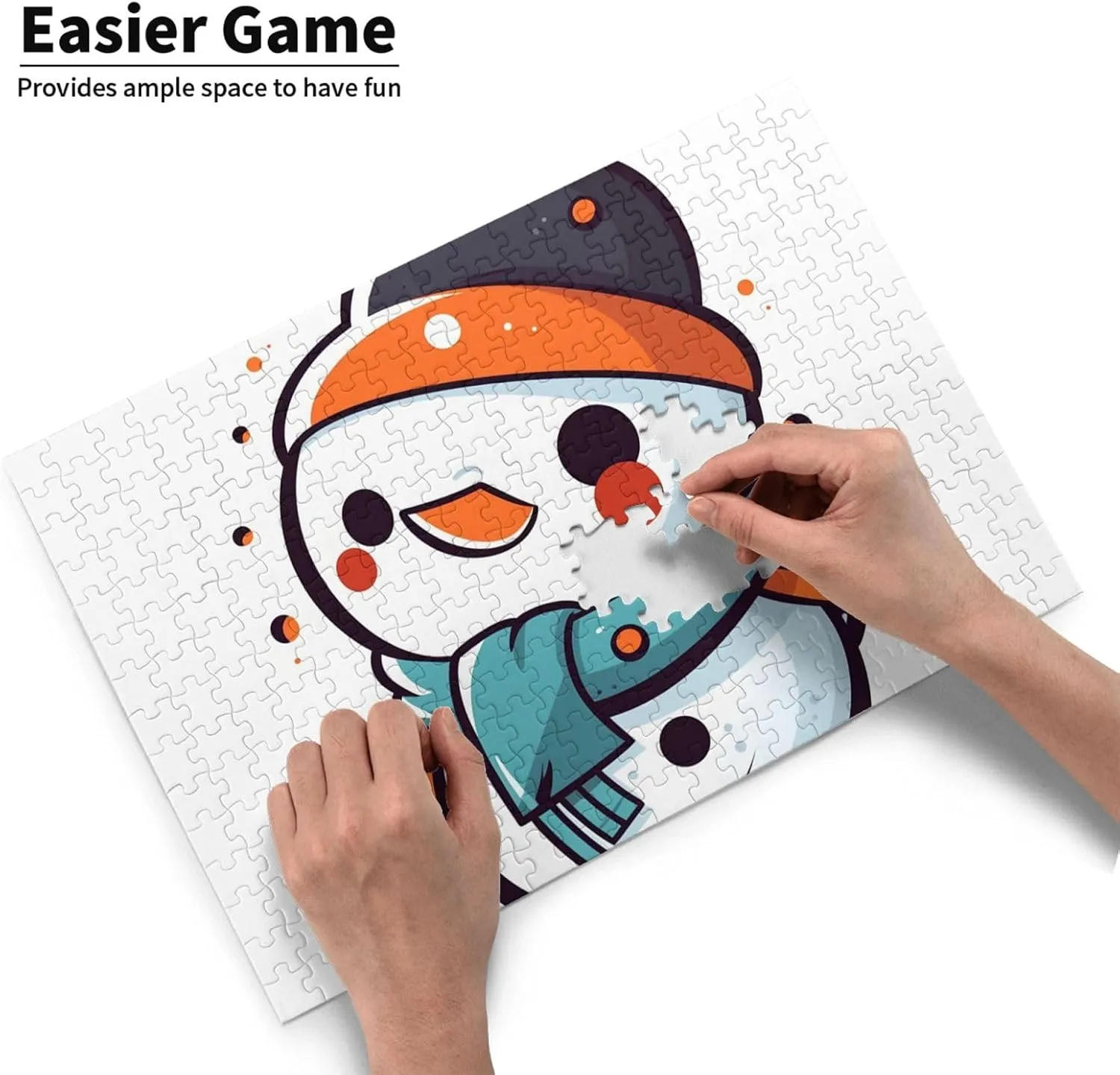 Jigsaw Puzzle Personalized 300 Pieces Puzzles with Storage Bag Snowman Orange Nose Photos Puzzles Wooden Home Decor Wall Art Custom Picture Puzzle Gift for Wedding Birthday Couple Lovers 10.2"x15"