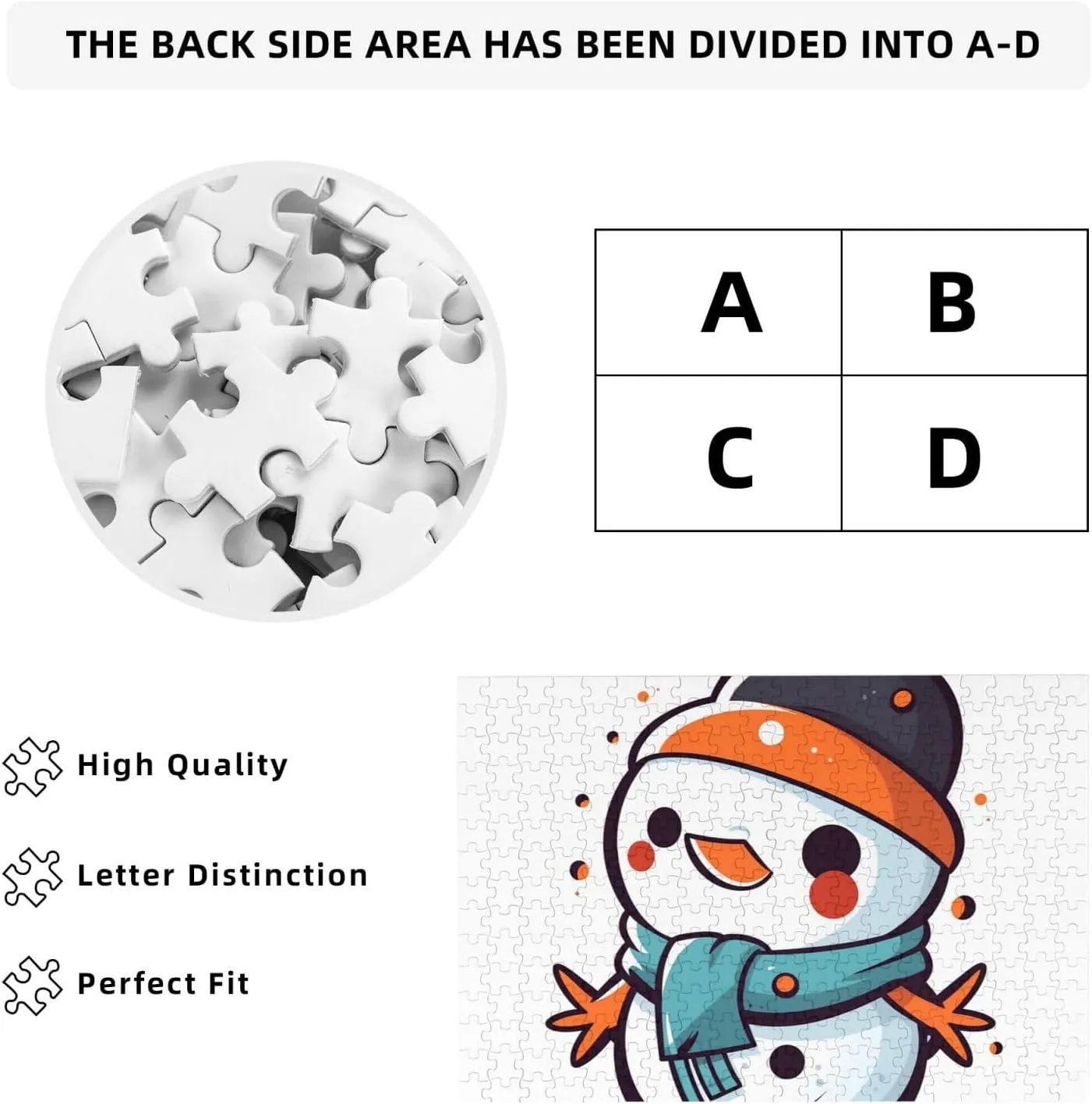Jigsaw Puzzle Personalized 300 Pieces Puzzles with Storage Bag Snowman Orange Nose Photos Puzzles Wooden Home Decor Wall Art Custom Picture Puzzle Gift for Wedding Birthday Couple Lovers 10.2"x15"