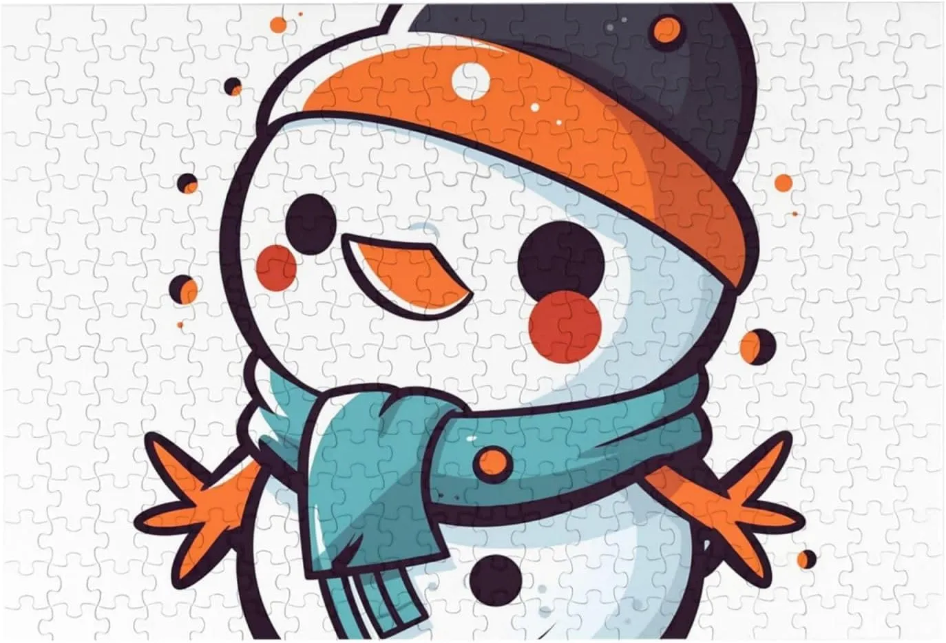 Jigsaw Puzzle Personalized 300 Pieces Puzzles with Storage Bag Snowman Orange Nose Photos Puzzles Wooden Home Decor Wall Art Custom Picture Puzzle Gift for Wedding Birthday Couple Lovers 10.2"x15"