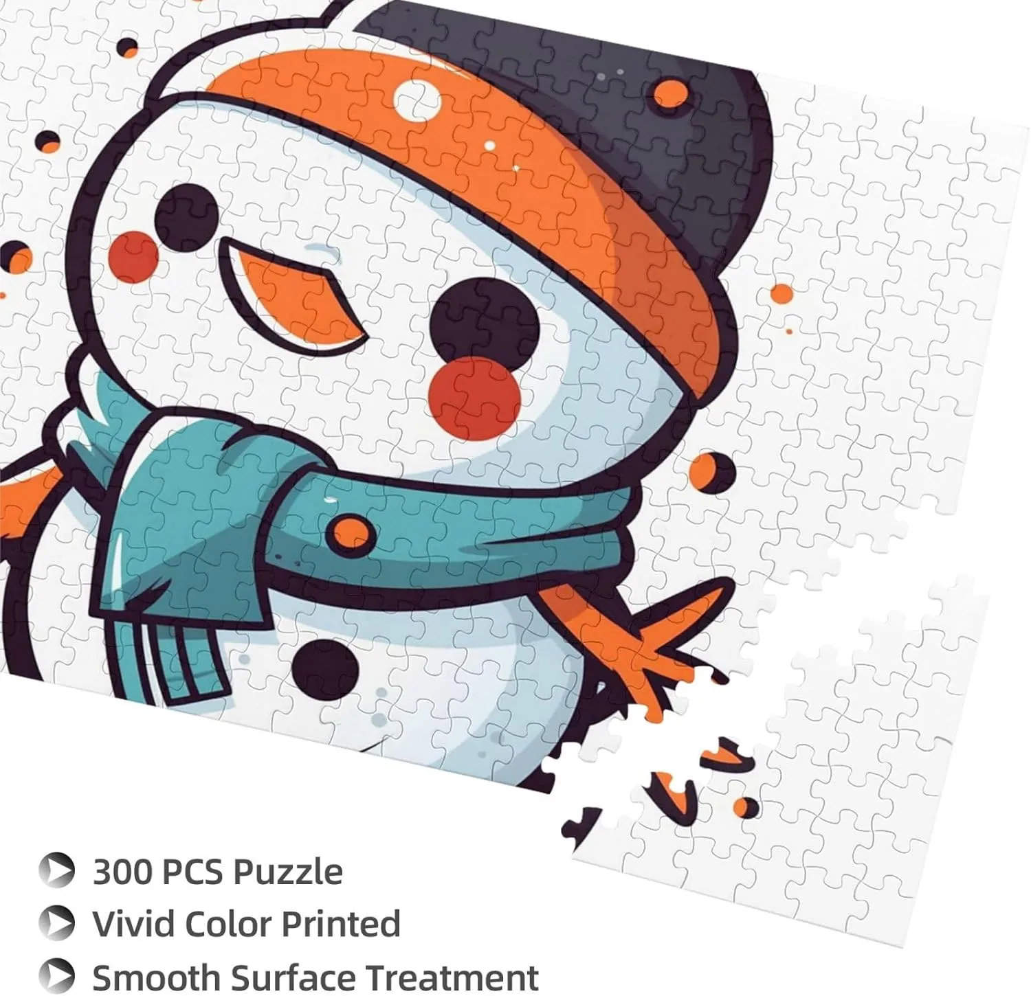 Jigsaw Puzzle Personalized 300 Pieces Puzzles with Storage Bag Snowman Orange Nose Photos Puzzles Wooden Home Decor Wall Art Custom Picture Puzzle Gift for Wedding Birthday Couple Lovers 10.2"x15"