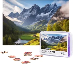 Jigsaw Puzzle Personalized 300 Pieces Puzzles with Storage Bag Travel Mountain Scenery Photos Puzzles Wooden Home Decor Wall Art Custom Picture Puzzle Gift for Wedding Birthday Couple Lovers 10.2"x15"