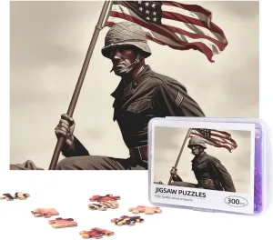 Jigsaw Puzzle Personalized 300 Pieces Puzzles with Storage Bag United States Marine Photos Puzzles Wooden Home Decor Wall Art Custom Picture Puzzle Gift for Wedding Birthday Couple Lovers 10.2"x15"