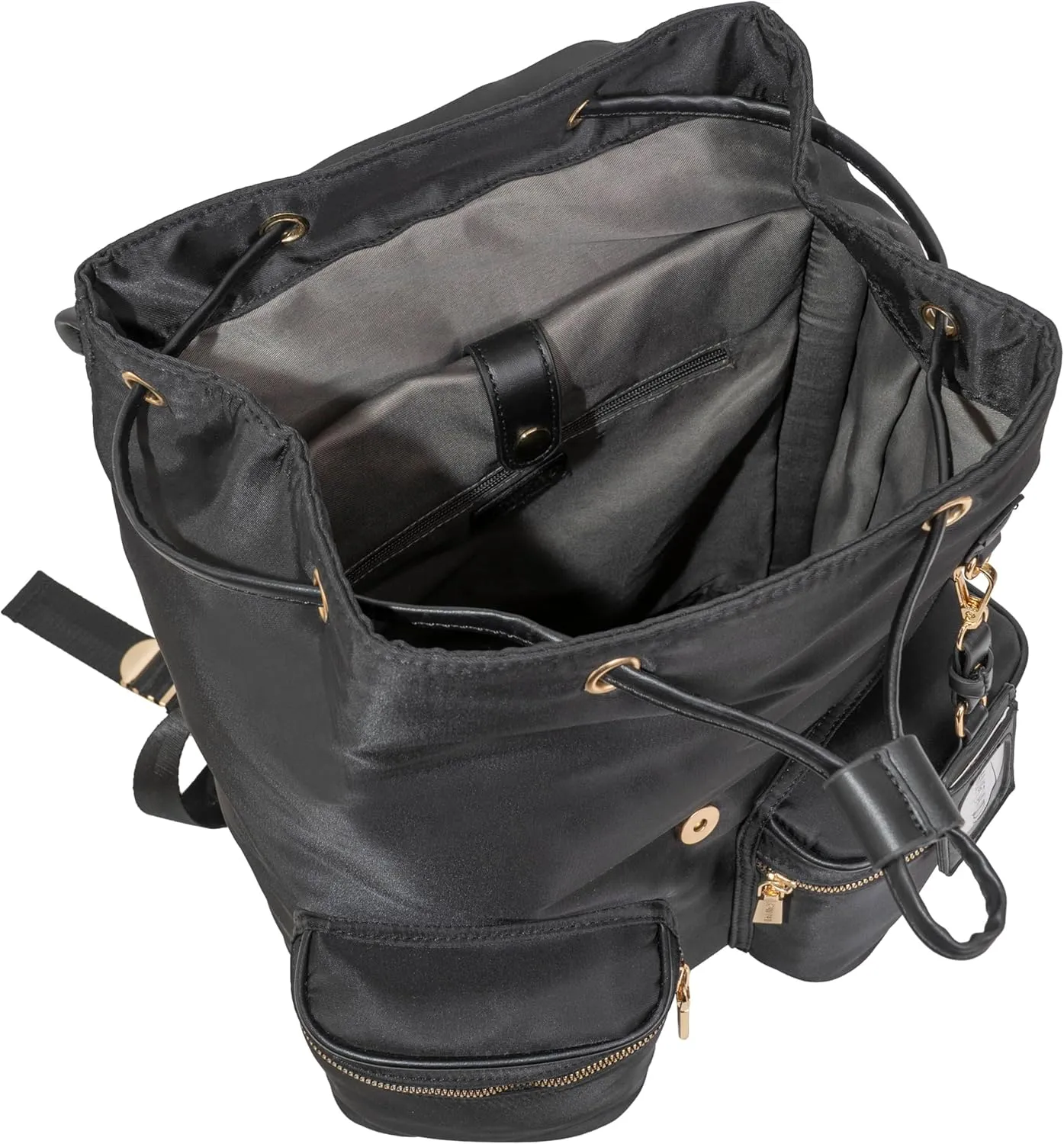 Joan & David 17" Backpack with Laptop Sleeve, Luggage Strap, 2 Front Zipper Compartments, Anti-theft Snap Buckle Closure, Adjustable Straps with TSA Approved Bottles (Black)