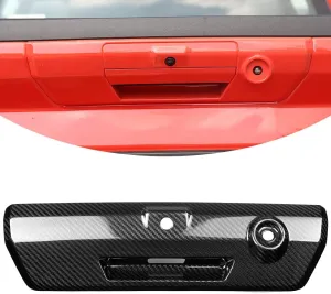 Jogon Dry Carbon Fiber Tailgate Handle Cover for Ford F150 Raptor Lariat Platinum King Ranch XLT 2021 2022 2023 2024 Rear Door Handle Trim, Trunk Lid Bezel (Glossy Carbon)