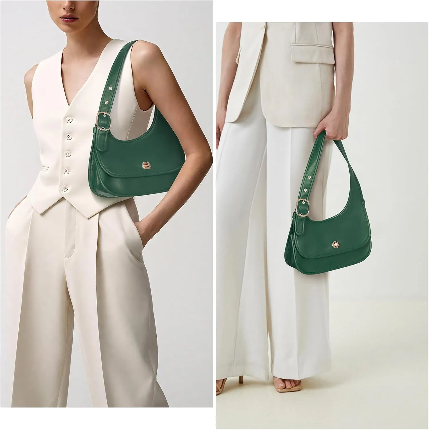 JQWSVE Shoulder Bags for Women Purses and Handbags Trendy Cute Hobo Tote Handbag Vegan Leather Crescent Clutch Underarm Bag