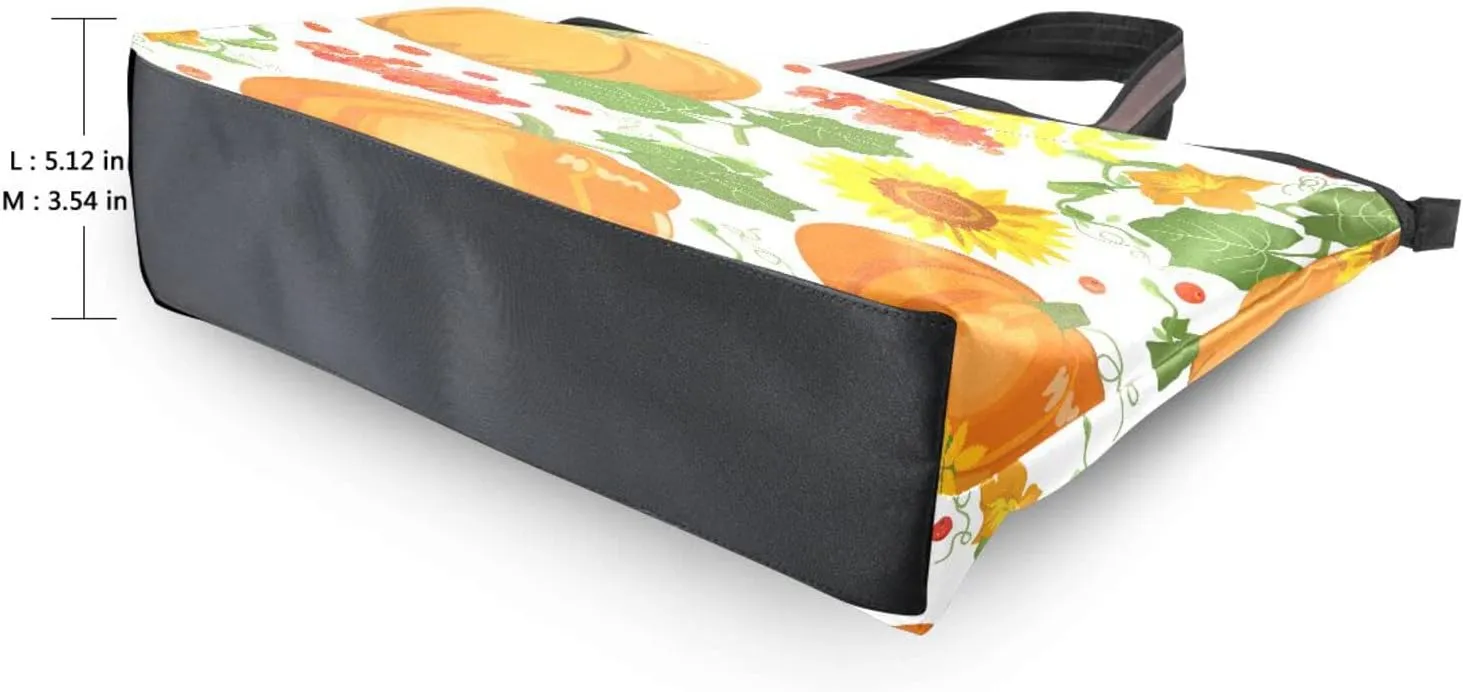 JSTEL Halloween Pumpkin Tote Purse with Pockets and Compartments,Halloween Tote Bag Zippered