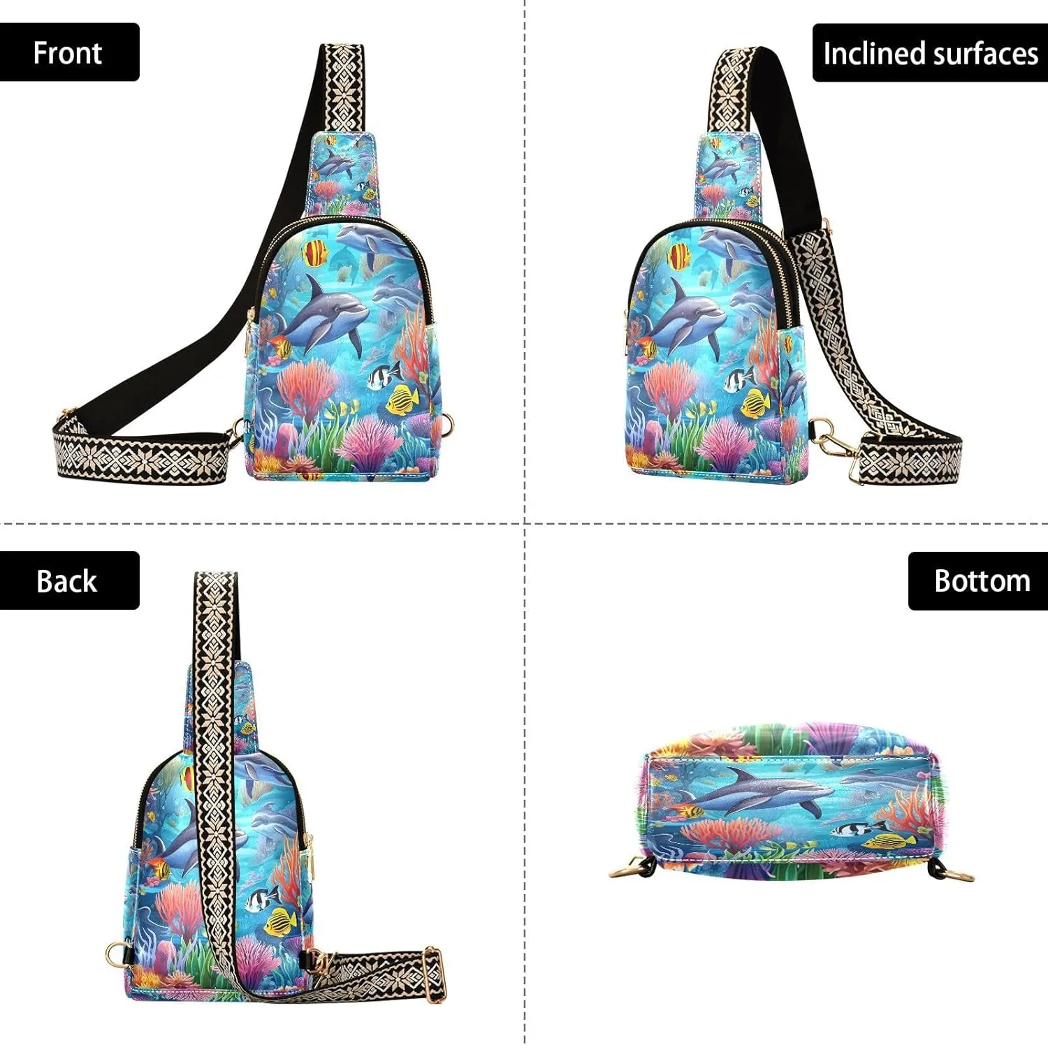 JSTEL Leather Crossbody Sling Bags for Women,Leather Crossbody Purses Leather Crossbody Bag Sling Purse