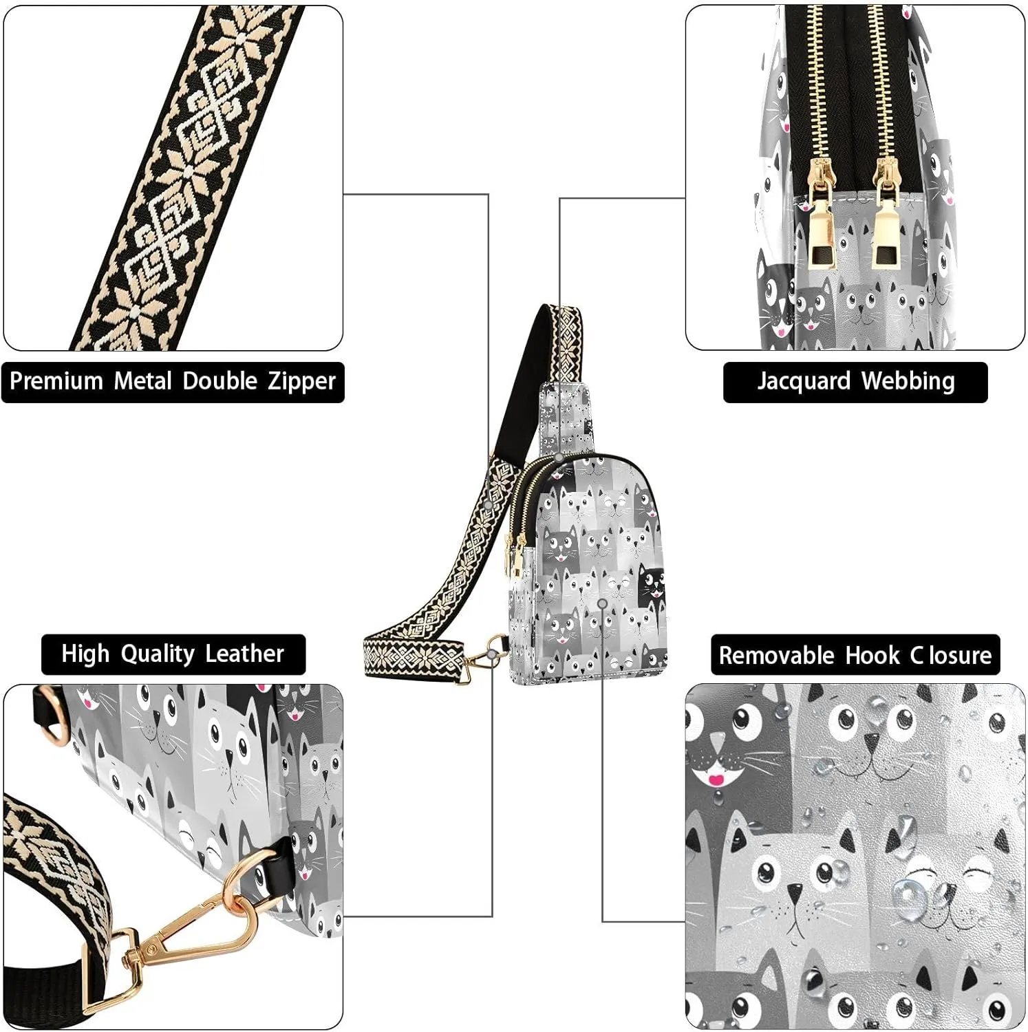 JSTEL Leather Crossbody Sling Bags for Women,Leather Crossbody Purses Leather Crossbody Bag Sling Purse